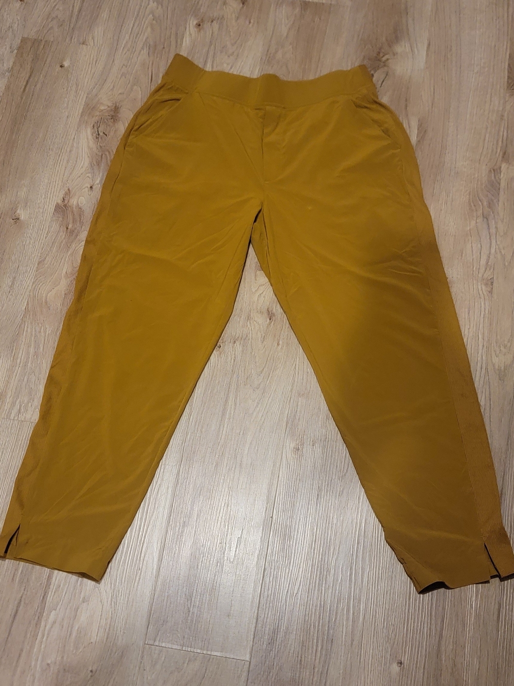 Womens ATHLETA Size 12  Casual Elastic Waist Trousers - Mustard